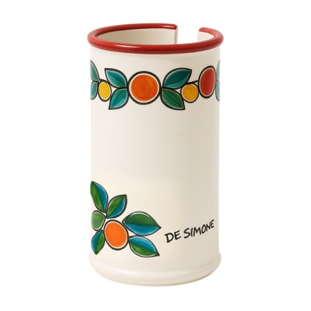 handmade sicilian ceramic Glass Holder Arance e Limoni de simone pottery handmade sicilian ceramic Glass Holder Arance e Limoni de simone pottery